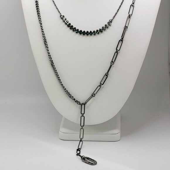 Simply Vera Vera Wang Green Botanical Rhinestone Necklace - Picture 2 of 11